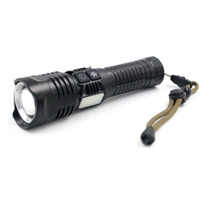 High Power 1200lumens zoomable usb rechargeable torch Red warning light rgb led flash super bright flashlight tactical