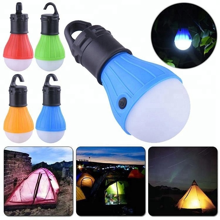 Portable Outdoor Camping Light Emergency Hanging Lamp Tent Light Bulb Lantern LED Hook Camping Bulb Light with battery