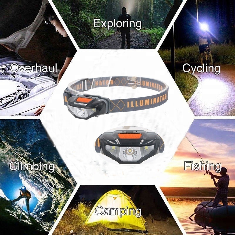 OEM stretch headlamp strap Battery Operated Head Torches Flashlights LED outdoor headlamp for running led light