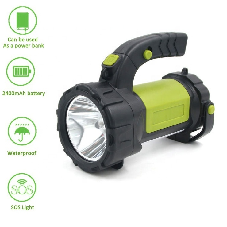 Outdoor Waterproof Emergency Light ,Led Portable Lamp Lantern, Led Searching  Light  Rechargeable Portable Hand Lamp