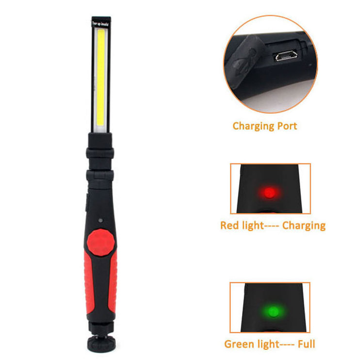 Outdoor Car Repair Inspection Lamp Magnetic USB Rechargeable Folding COB LED Slim Work Light