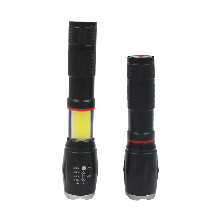 Outdoor Waterproof cob torch zoomable battery led work flashlight with magnet for camping torch light