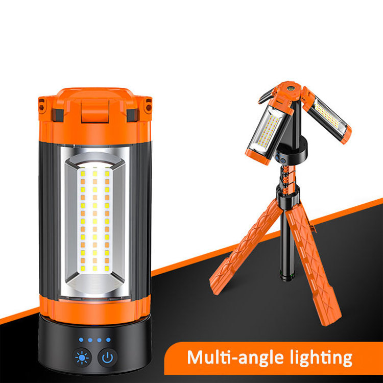 Triple-Head Area Work Shoplight Job Site Work Light camping lamps rechargeable LED Work Light with Telescoping Tripod