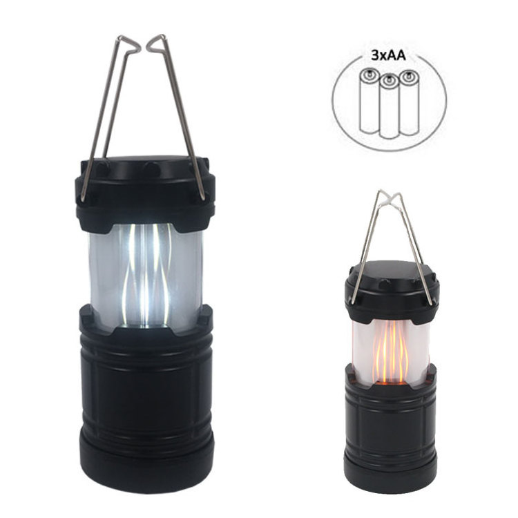 Adjustable LED Flame Effect Lantern Camping Light Outdoor Hiking Lamp