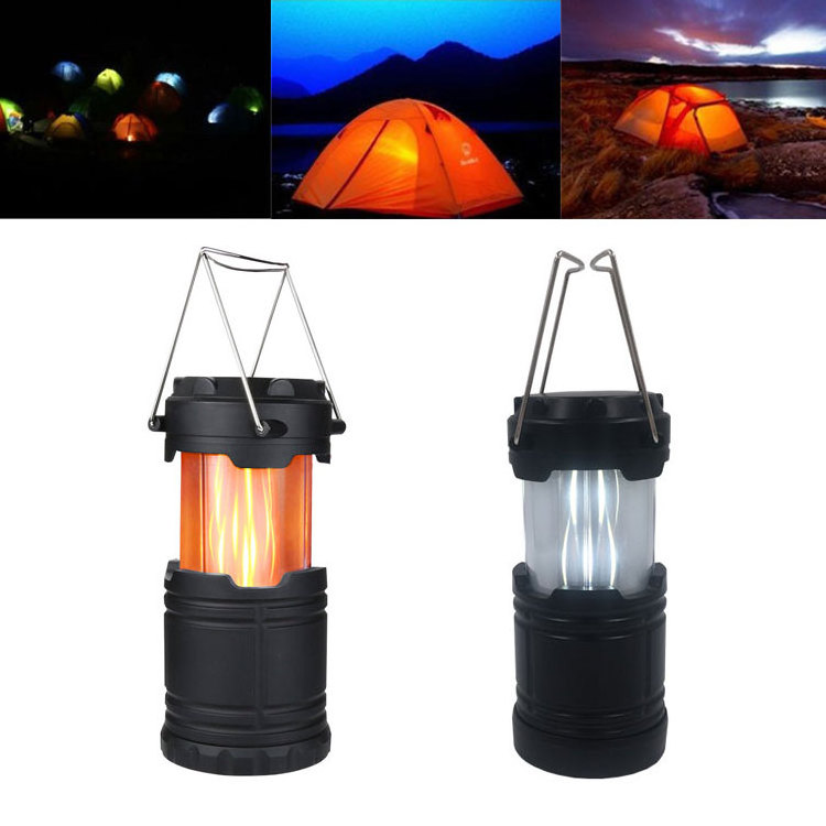 12white led Outdoor Camp Night Lights Party Table Warms Lamps Telescopic Flame LED Camping Lantern