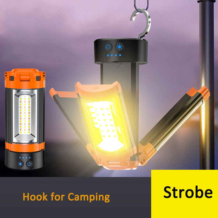 Triple-Head Area Work Shoplight Job Site Work Light camping lamps rechargeable LED Work Light with Telescoping Tripod