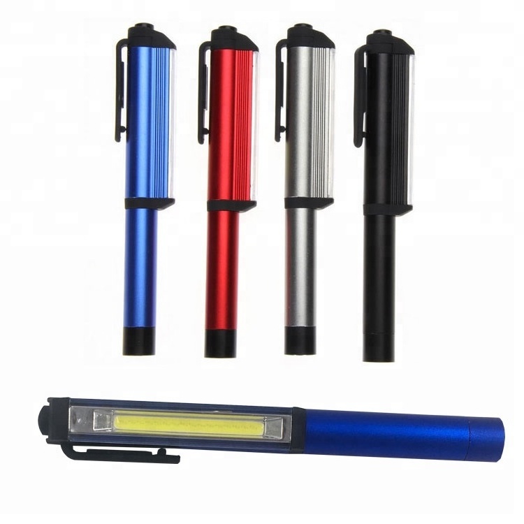 Dry battery operated Magnetic Pen Torch Portable LED Flashlight Hand Working Light Mini Pocket COB Inspection Lamp