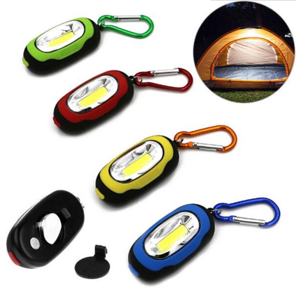 Waterproof mini COB LED Flashlight Camping Torch Light Lamp Keychain Portable