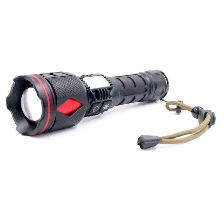 1200 lumens high brightness professional custom logo torches Zoomable led camping rechargeable USB flashlights