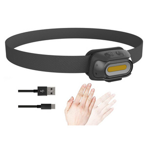 New Motion Sensor Type-C Rechargeable Outdoor LED Headlamp for Working Running Fishing Hiking