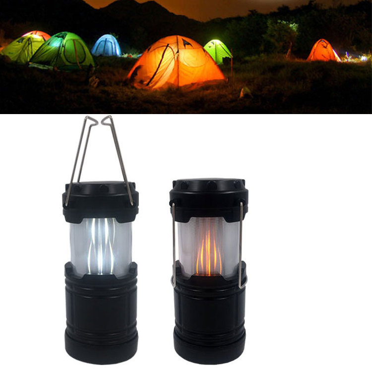 Adjustable LED Flame Effect Lantern Camping Light Outdoor Hiking Lamp