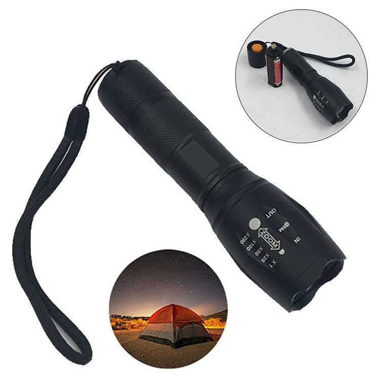 AAA Battery Powered LED Zoomable Flashlight Outdoor Camping Hiking Working Torch Light