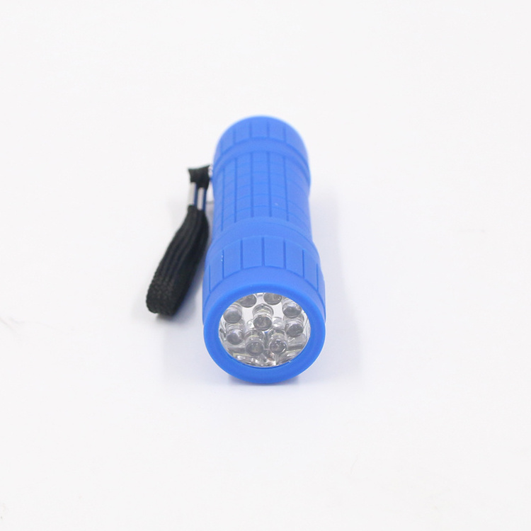 Portable lightweight LED Flashlight  small torch 9 super bright white light for outdoor camping