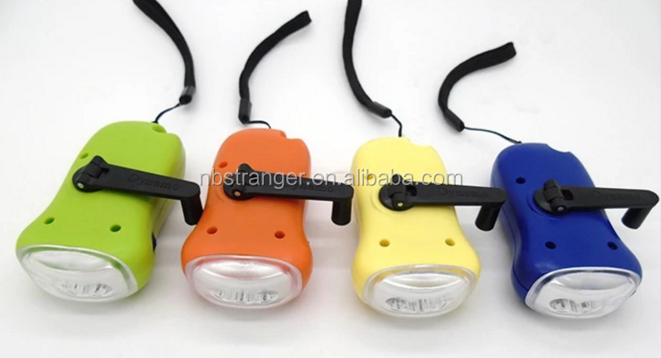 3LED solar dynamo flashlight, Hand Crank Green Power Torch Battery