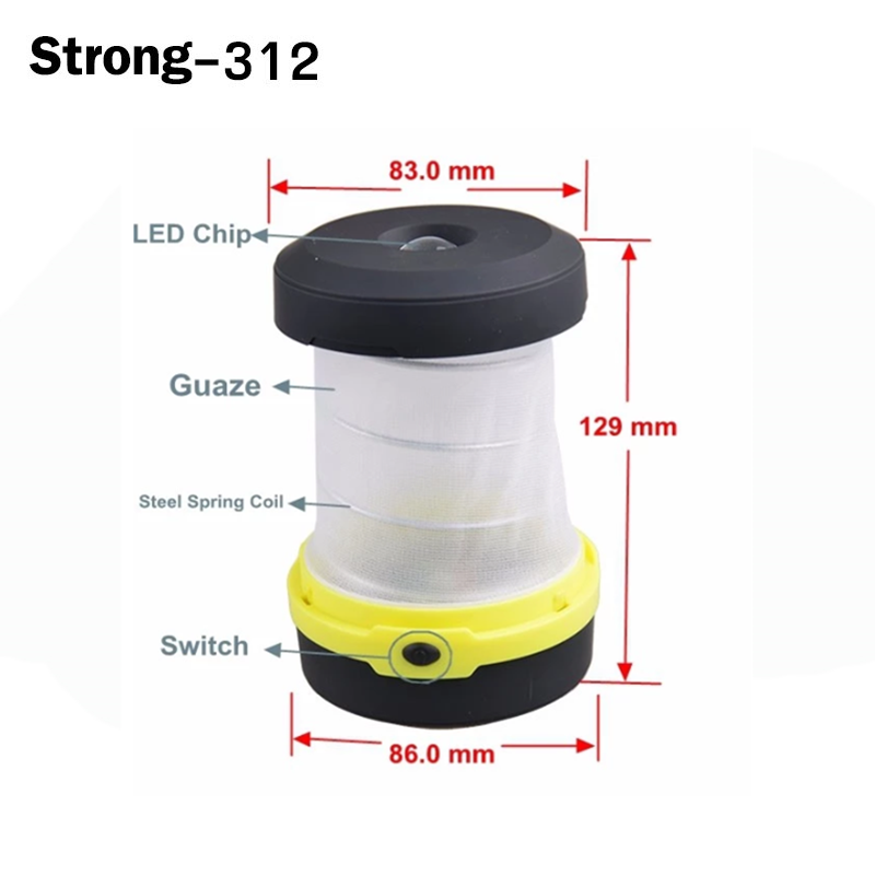 plastic camping tent lamp 3 witch mode collapsible folding camping lantern