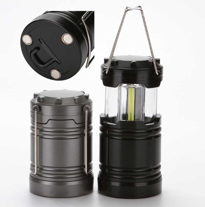 outdoor portable foldable Collapsible camping lantern COB highlight camping lantern with magnets