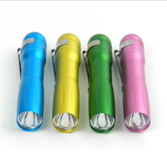 Promotion gift  cheap flashlight mini torch light using one AA battery with metal clip