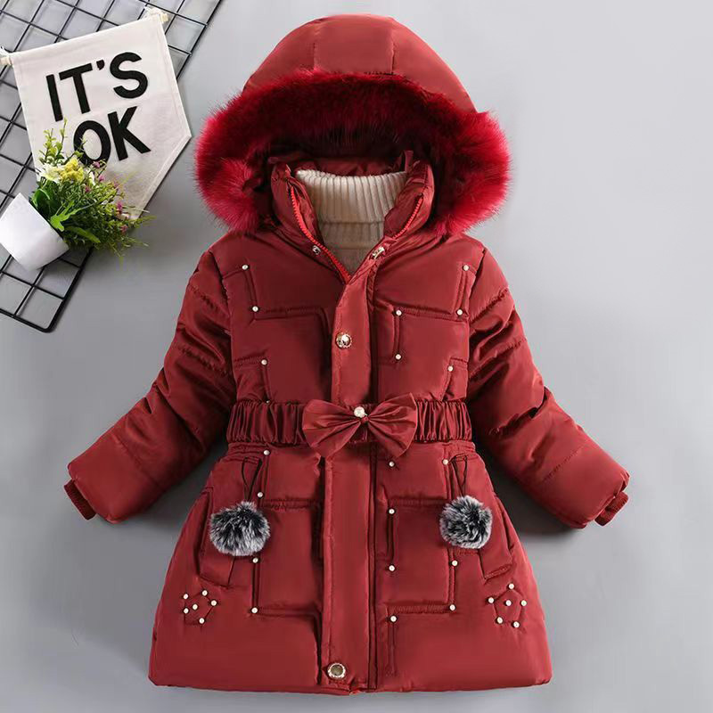 wholesale latest designs fashion Winter Keep Warm Girls Down Jacket Teenage Thick Cold-proof Hooded Windproof Coat