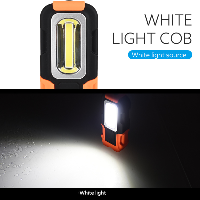 3xAA Batteries Operated  Super Bright With Magnetic With Hanger Of COB Multi-function Working Lamp