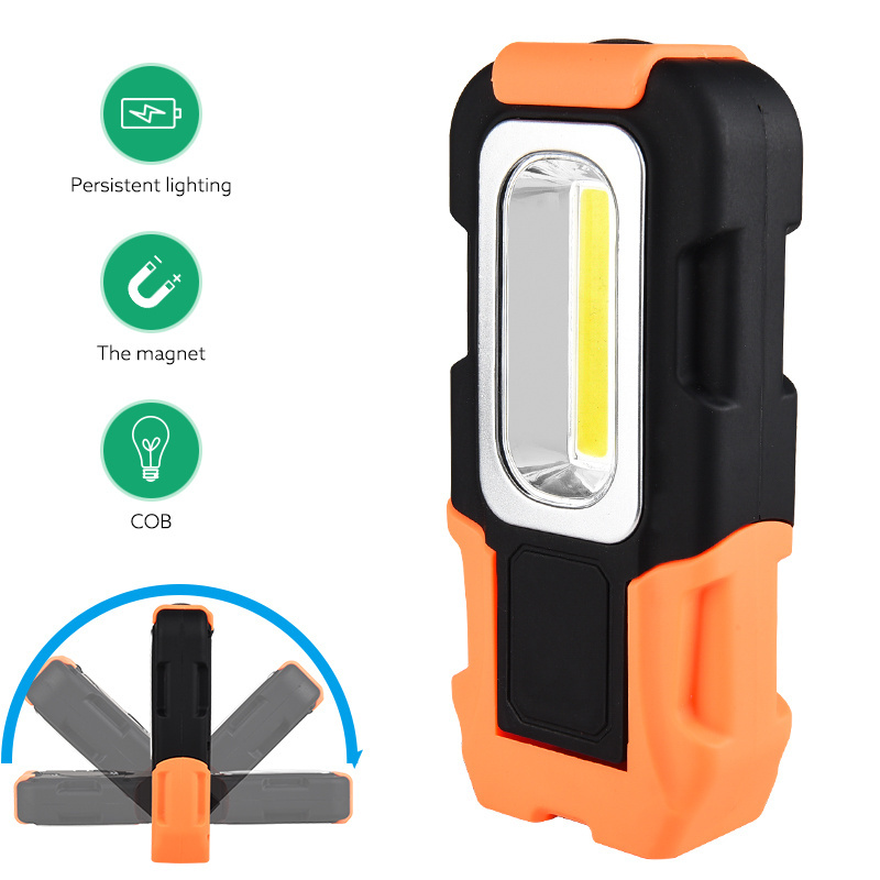 3xAA Batteries Operated  Super Bright With Magnetic With Hanger Of COB Multi-function Working Lamp