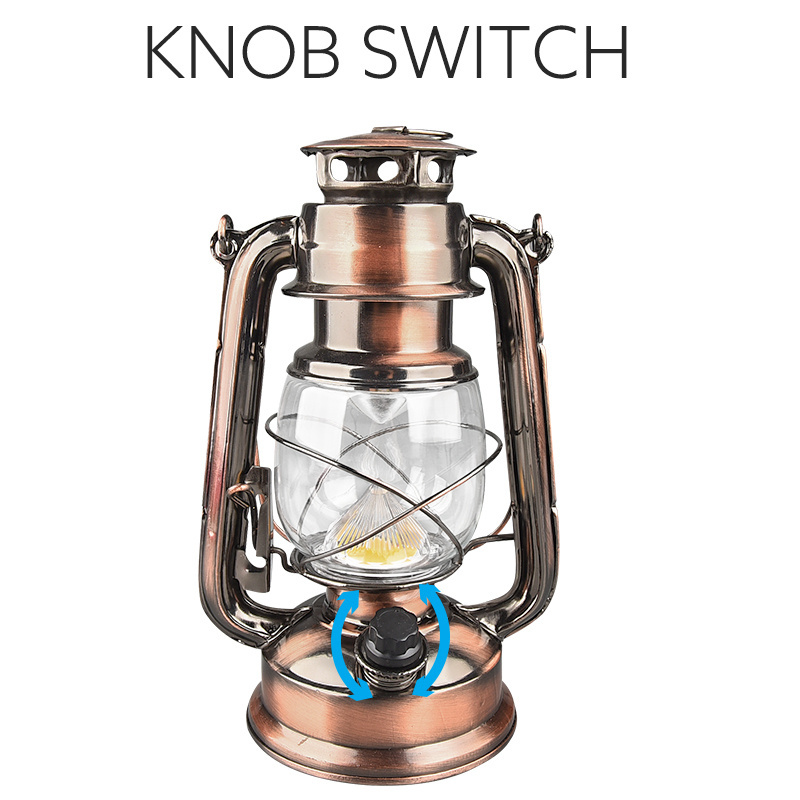 4XAA BATTERY OPERATED WITH HANGER AND DIMMER SWITCH WITH COPPER COLOR OF LED ANTIQUE HURRICANE LANTERN