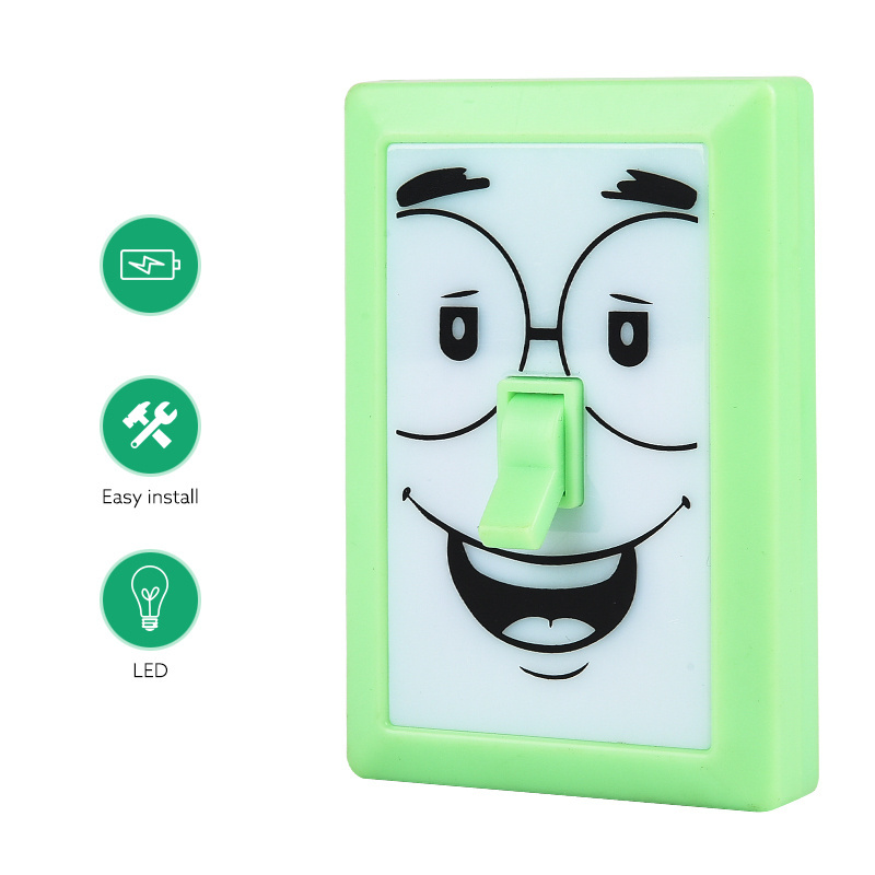 3xAAA Battery Operated With Strong Magnet and Hanger Of Funny Smiling Face Switch Night Light