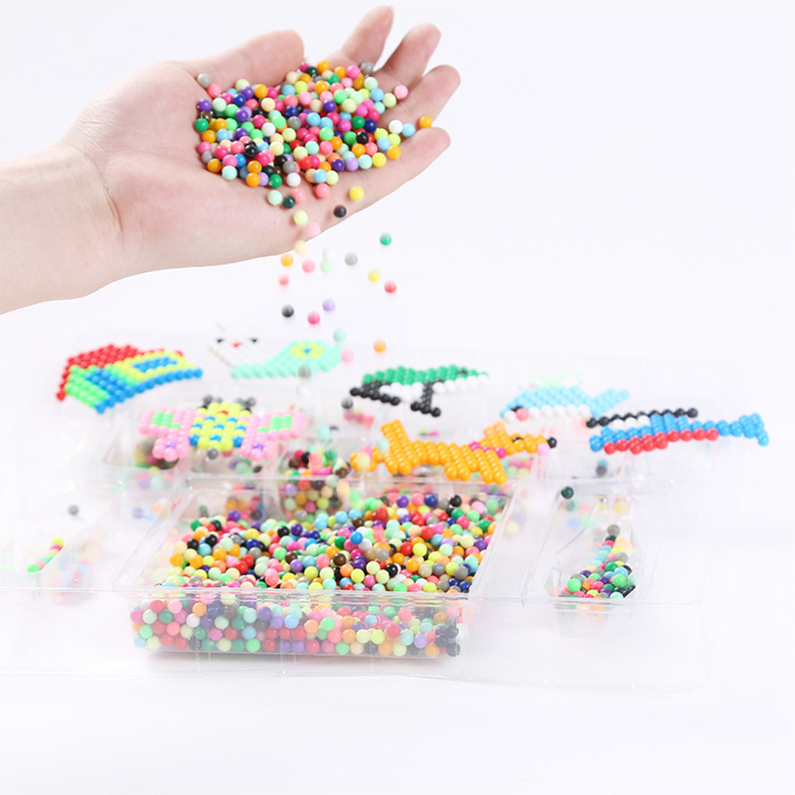 Custom Plastic Beads 3D Handmade Magic Toys Crafts Children's Diy Magic Water Round Beads Puzzle Water Fused Beads