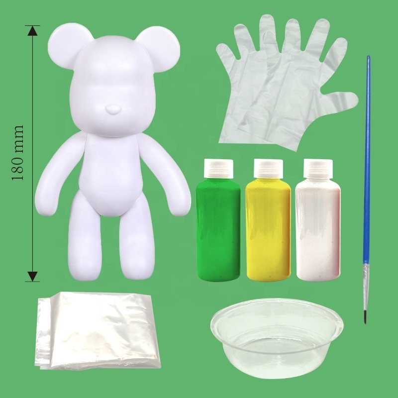 2024 Fluid Painting  Bear Kit Bearbrick Statue Manual Parent-child Toys Fluid Painting Violent Bear Sculpture Home Decor