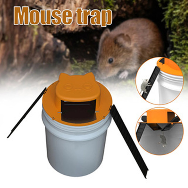 Reusable Bucket Lid Mice Rat Trap Cage Mouse Rat Catcher Trap Bucket Flip Lid