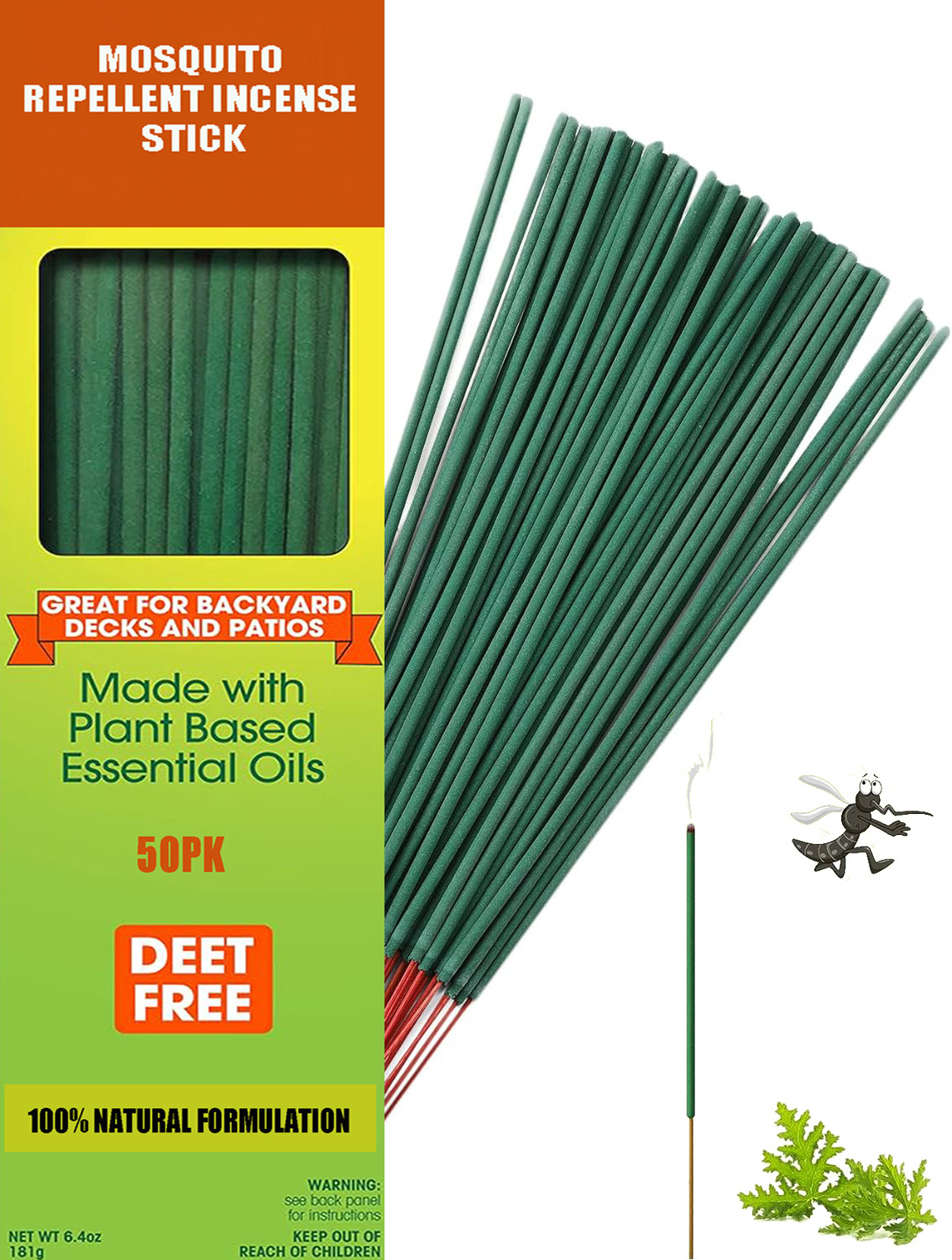 Outdoor Repellent Mosquito Anti Pest Repel Mosquito Repellent Stickers Incense Stick 30pk