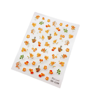 5D Nail Art Stickers Self-Adhesive Spring Flowers Nail Decals Cherry Blossom Nail Stickers