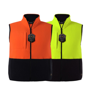 High Quality Mens Safety Reflective Fluorescent Orange Safety Jackets Reflective Work Vest