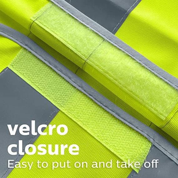 Neon Yellow Kids Safety Vest High Visibility Reflective Vest Child Hi Vis Vest With Reflective Tape