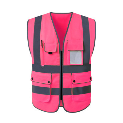 Reflective Safety Vest for Women Men High Visibility Security with Pockets Zipper Front Meets ANSI Standards