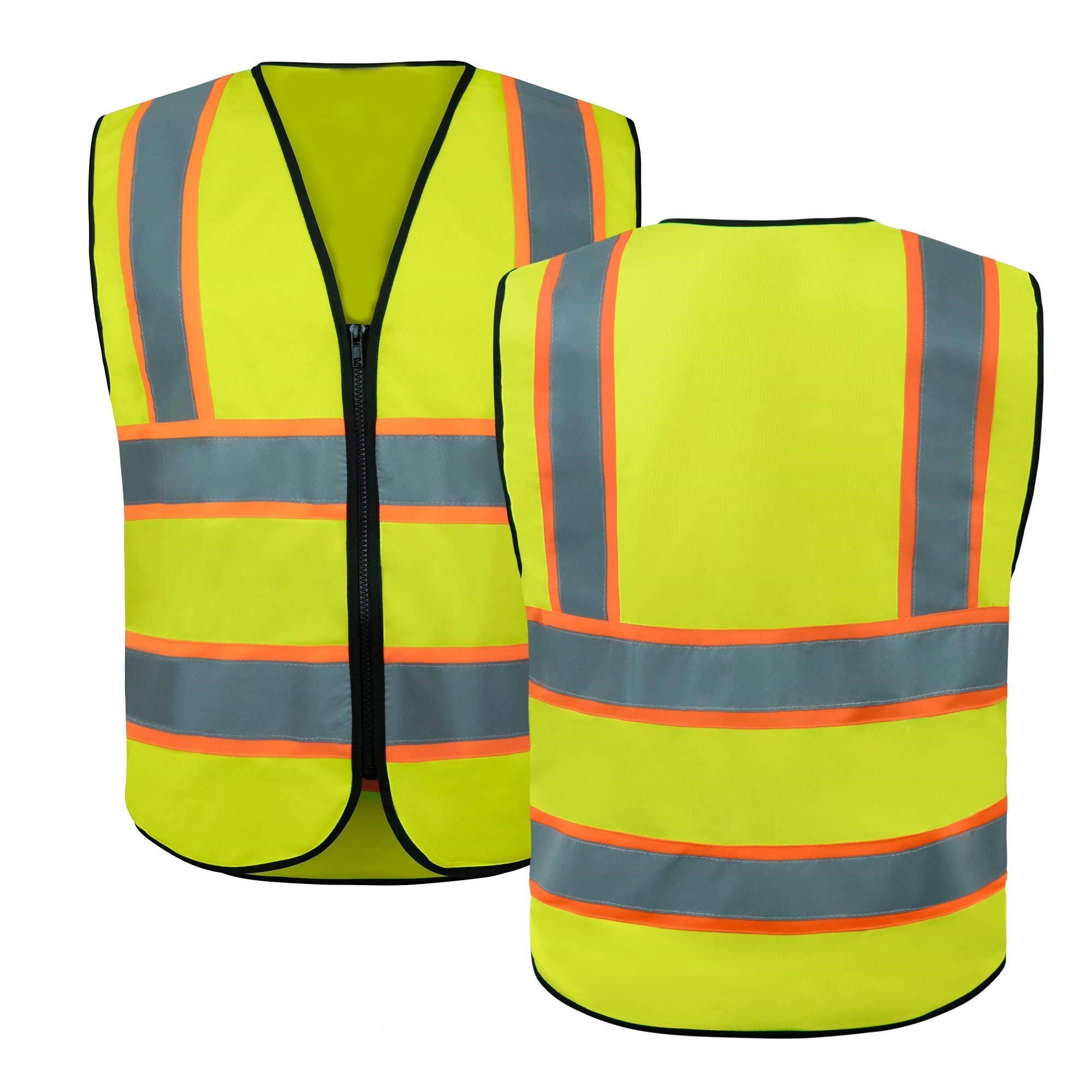 Safety Vest Orange Reflective Vest High Visibility Vest ANSI Class 2 for Men Women Children