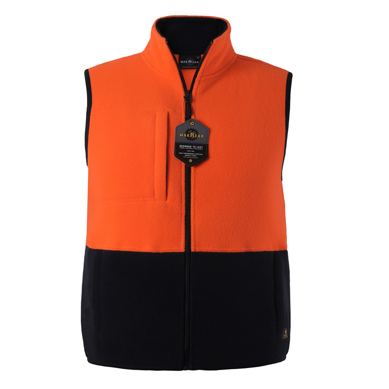 High Quality Mens Safety Reflective Fluorescent Orange Safety Jackets Reflective Work Vest