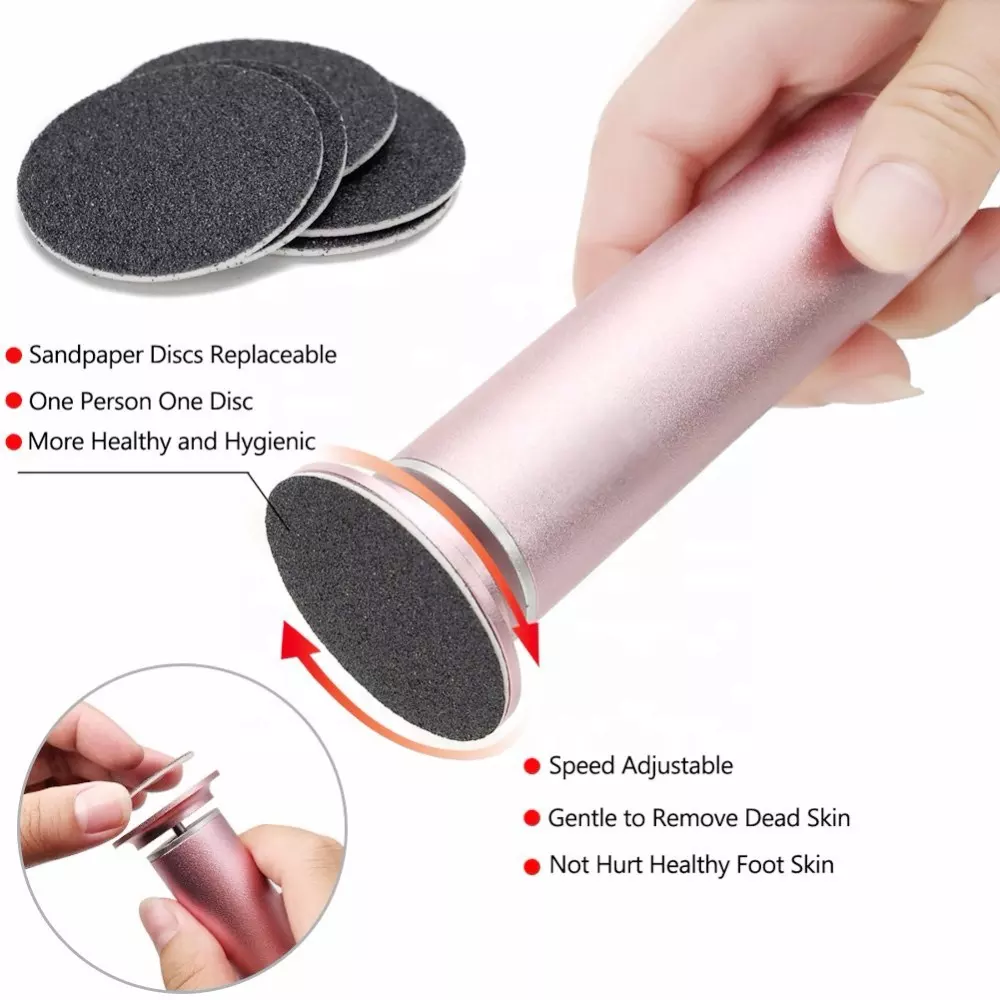 Electric Foot File Callus Remover Adjustable Speed Portable Callous Remover For Feet with 60pcs Replacement Sandpaper Disk