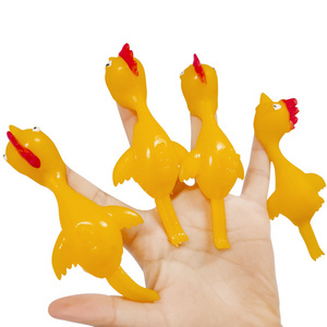 Chicken Rubber Flick Chicken Flying Fingers Stretchy Funny Christmas Easter Chicks Soft Slingshot Catapult TPR Turkey Tricky