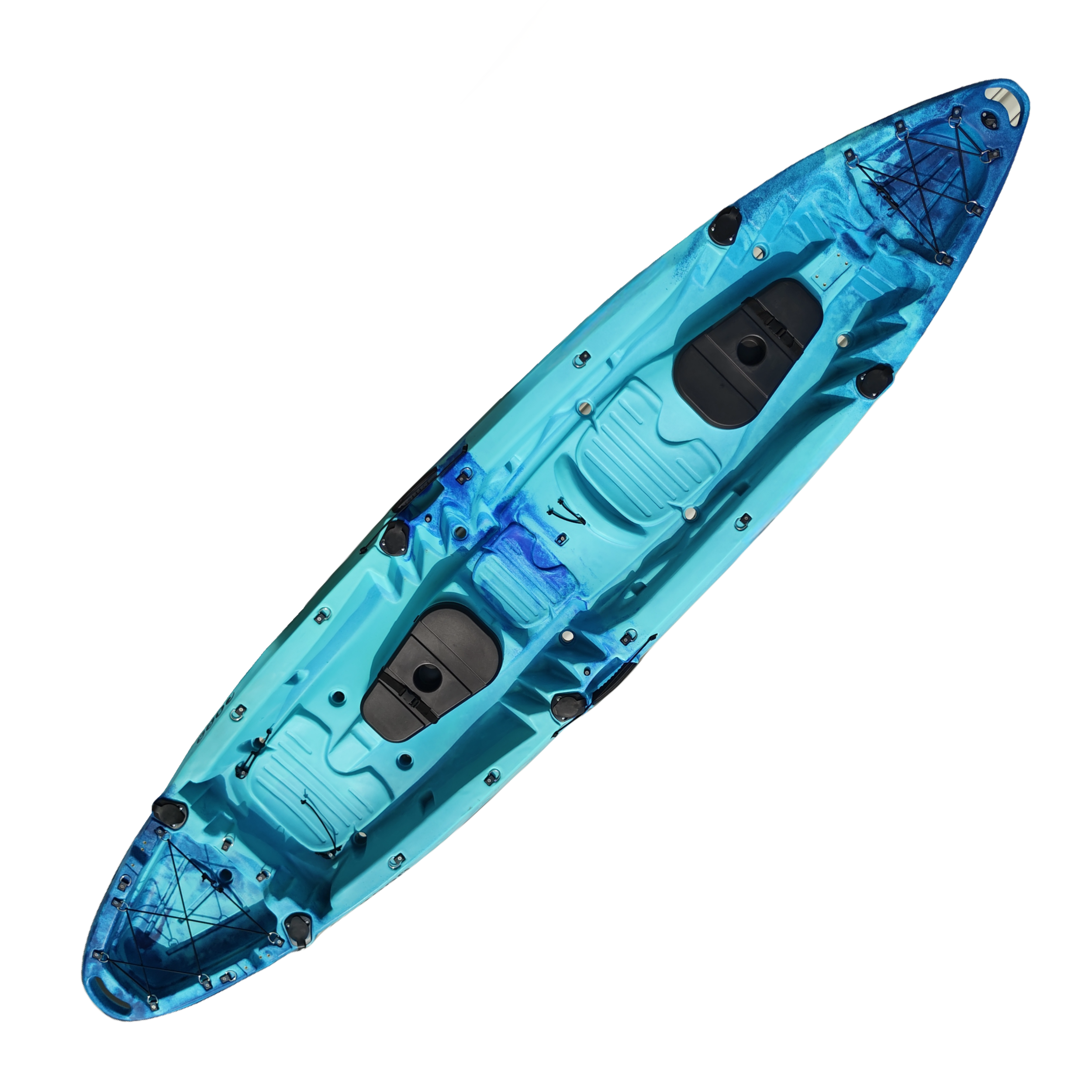 Professional 3.7M HDPE plastic family(2+1) kayak double sit on top kayak three person kayak with two big hatches