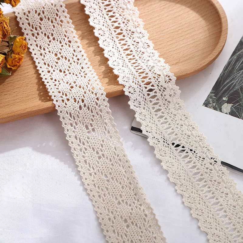 Factory embroidery white milk silk yards chemical embroidery lace fabric border lace trim fabric