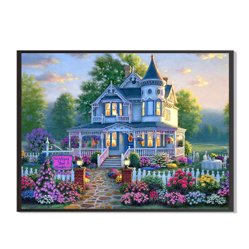 Cheap price Low Minimum Order Quantity Customized  Seaside outdoor scenery 5d diamond painting crystal Diamond Painting Kit