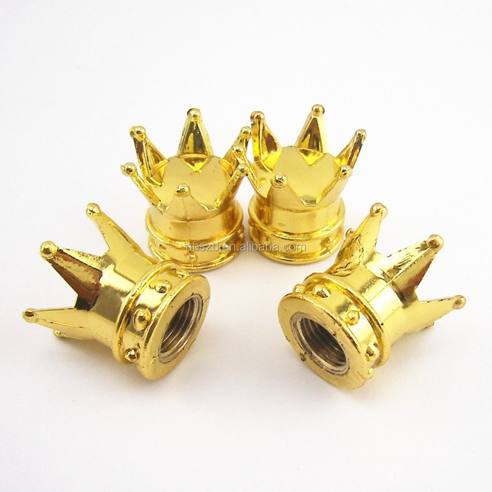 Universal Vent Cap Golden Crown Car Truck Bike Tire air Valve Stem Caps Wheel Rims