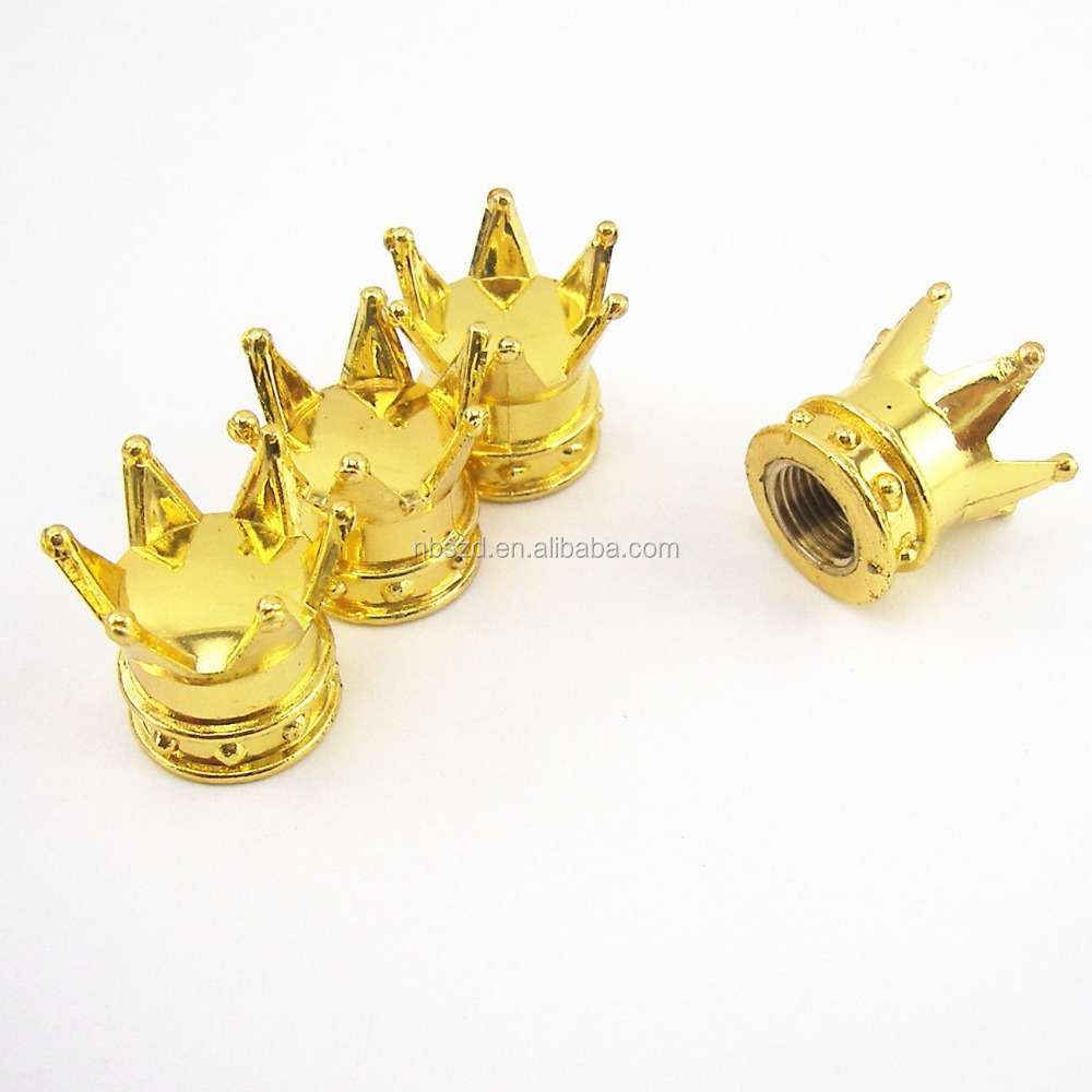 Universal Vent Cap Golden Crown Car Truck Bike Tire air Valve Stem Caps Wheel Rims