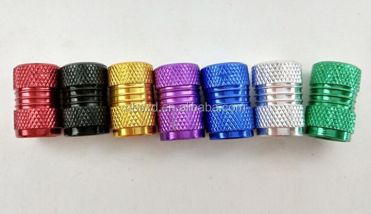 aluminum alloy custom car tire nozzle cover colorful tire valve dust cap