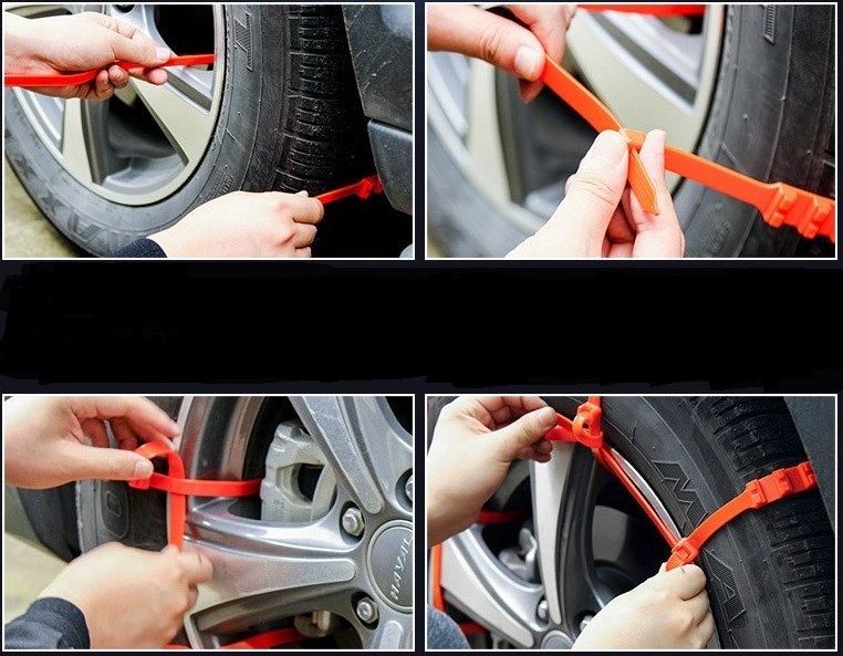 Zip Grip Go Pleated Winter Tire Traction Snow Ice Mud used on Car SUV Van Truck SZS-12*1000 cable tie CE certificates