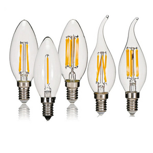 LED Vintage Edison Bulb Candelabra C35/C35L-6W LED Filament Candle Bulb, Replace 60W, E14 Base, Clear Warm White 2700K, 120V AC