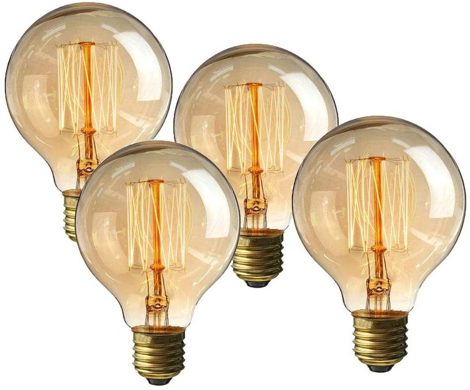 Vintage style incandescent G80 G95 40W  dimmable fixture lamp Edison bulbs with squirrel cage tungsten