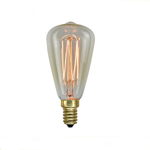 Vintage amber color ST48 edison bulb E14 E12 incandescent light bulb ST58  ST64 tungsten bulb squirrel cage filament design