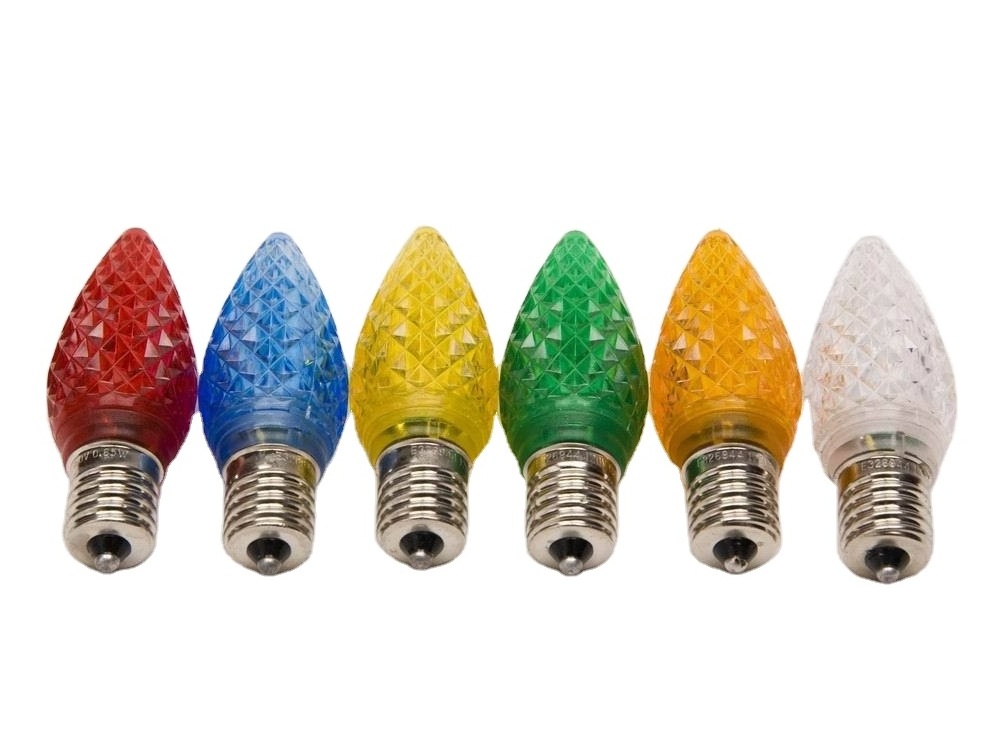 Christmas Light bulbs E12 E14 0.5W 0.8W C7 Faceted led replacement bulbs candle light bulb