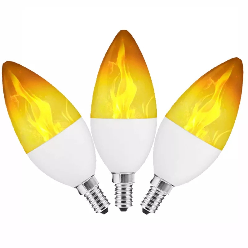 Flame Light Bulb 3W E12 LED Flickering Flameless Candles Warm White Candelabra Bulbs with 4 Models